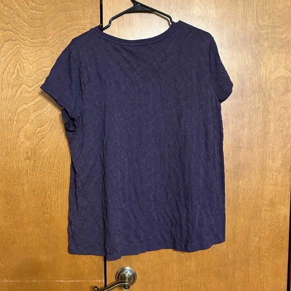 2 for 1 deal* Vera Wang purple textured short sleeve crew neck tee shirt xl - Picture 4 of 4